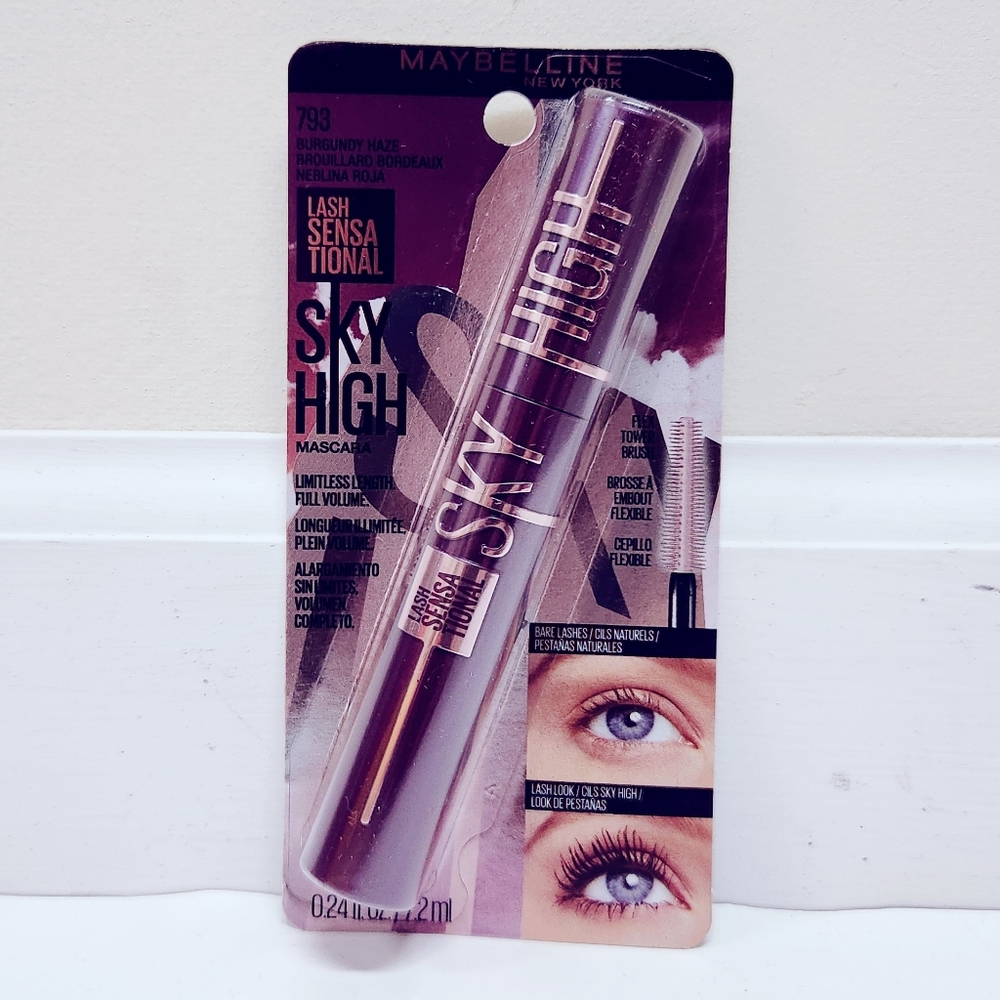 🐢2/$15 Maybelline Lash Sensational Sky High Washable Mascara Burgundy Haze